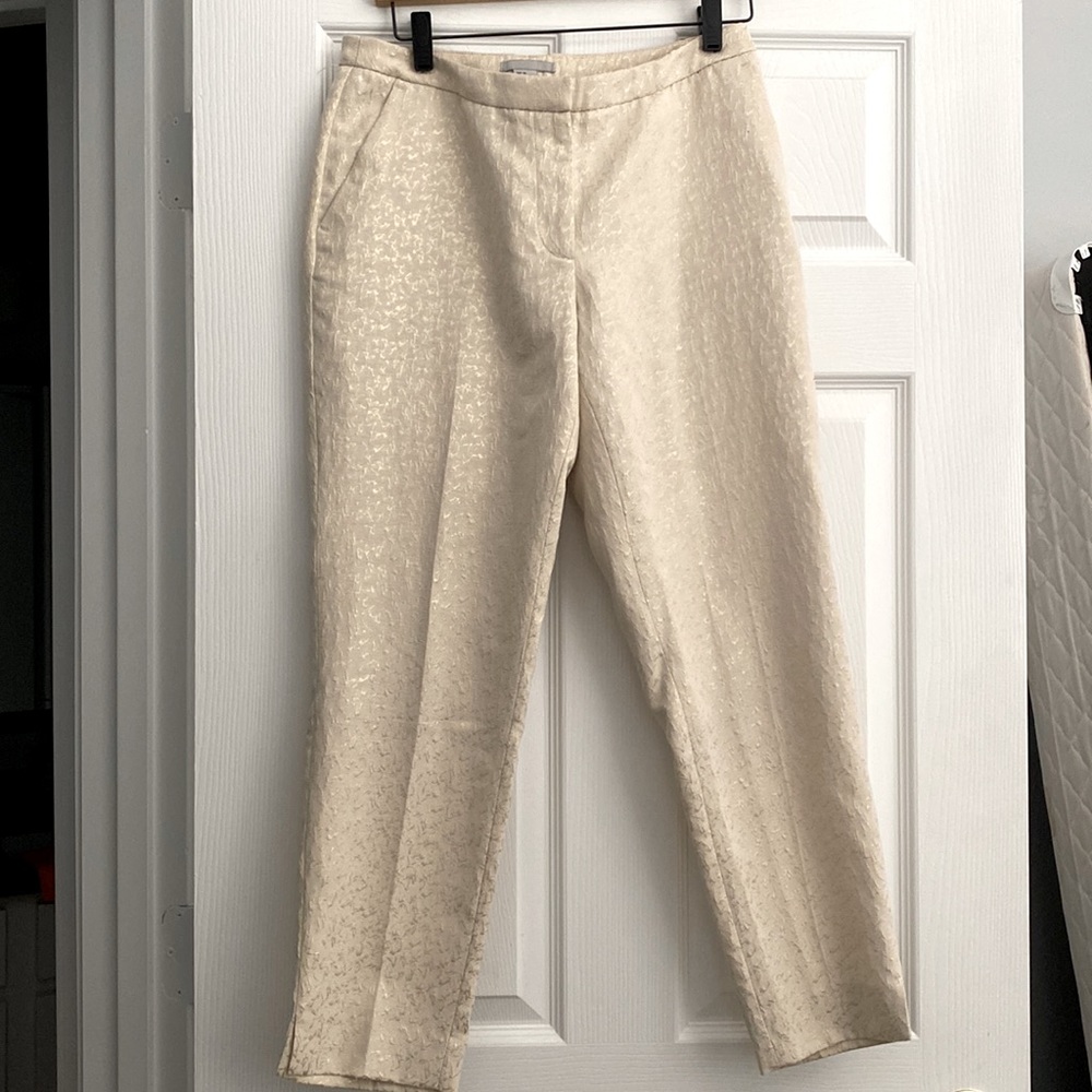Metallic/shimmer cream trouser h&m pants